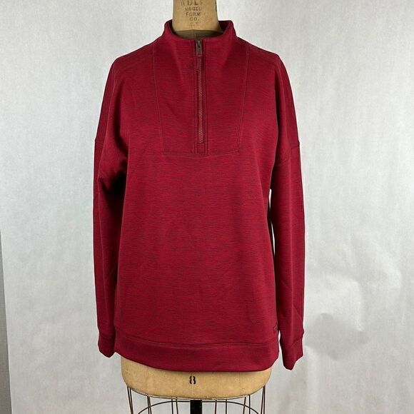 NWT Cinch Women’s 1/4 Zip Pullover Size XL Red Fleece Lined Sweatshirt - Picture 1 of 10